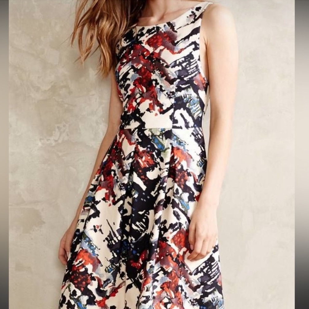 Abstract Brushstrokes Dress — Maeve by Anthropologie — Size XS